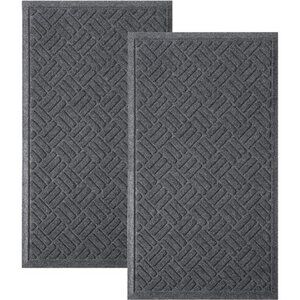 Front Door Mat 2 Pack Indoor and Outdoor Welcome Mat, Absorbent and Drain Away